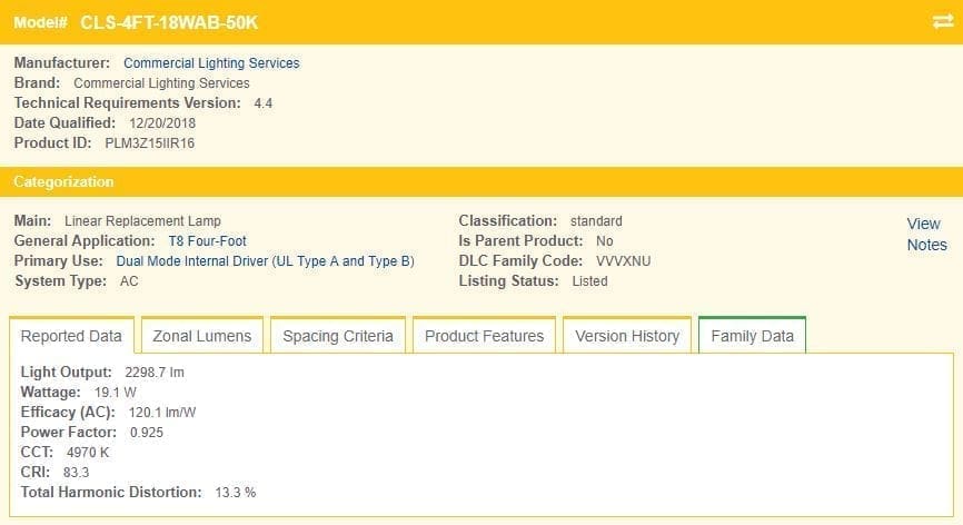 4FT LED Tube Dual Purpose DLC