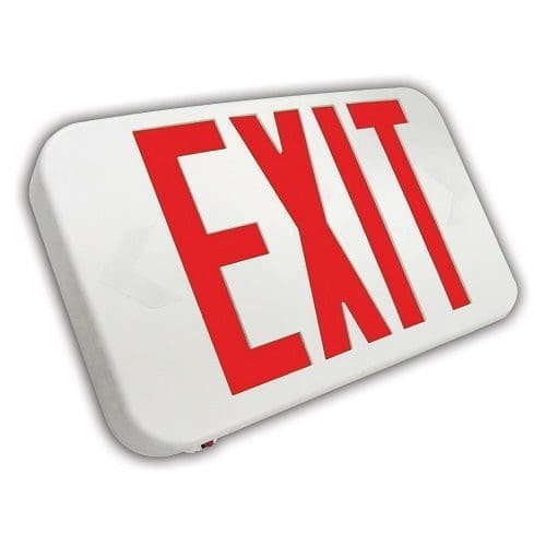 LED EXIT SIGN WHITE WITH RED LETTERS